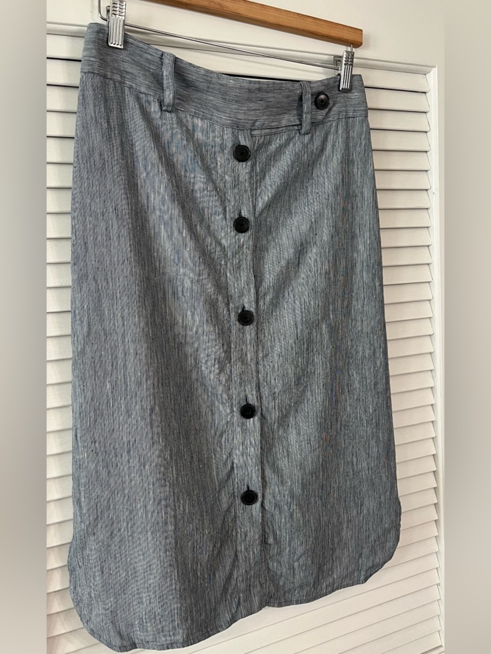 Club Monaco Button-Front A-Line Women's Skirt in Navy & White